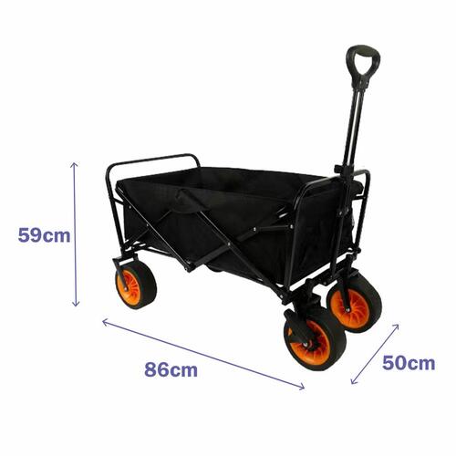 Marbueno Plegbar Vogn 200 KG Sort Have, Strand og Camping 86X50X59 cm 10478