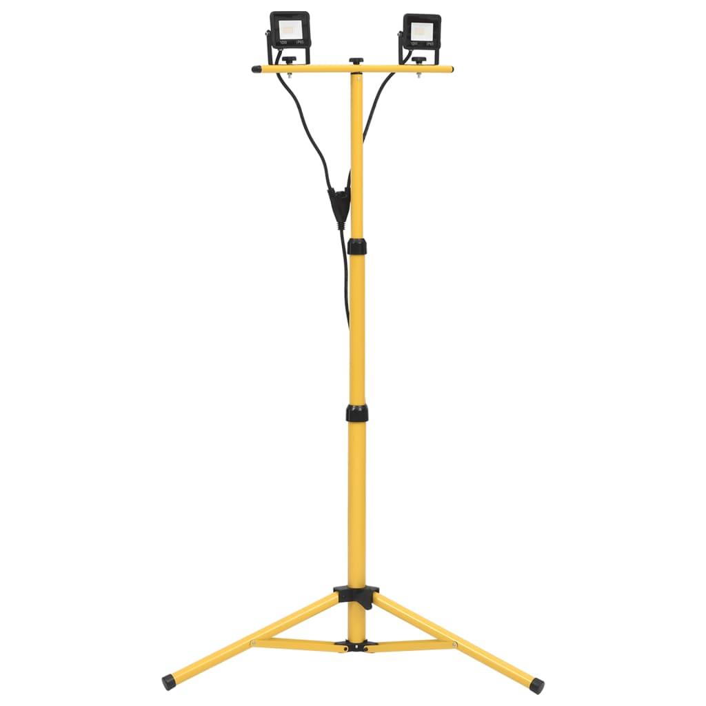 Led-Projektør Med Stativ 2X10 W Varm Hvid