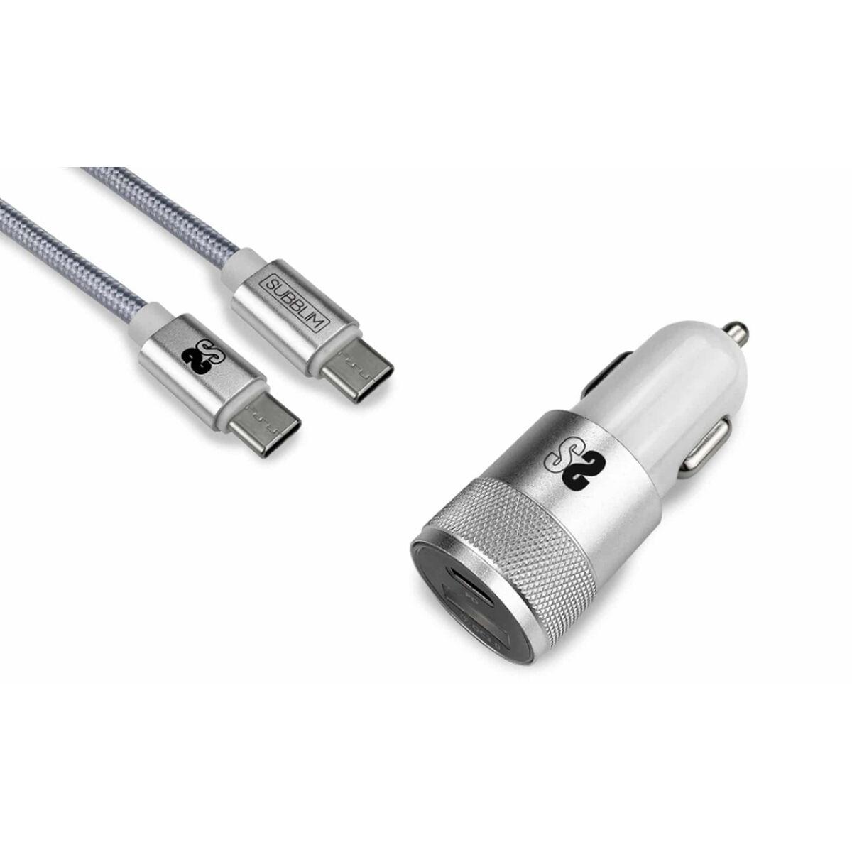 Subblim biloplader SUBCHG-5CPD10, sort/sølv, 20 W