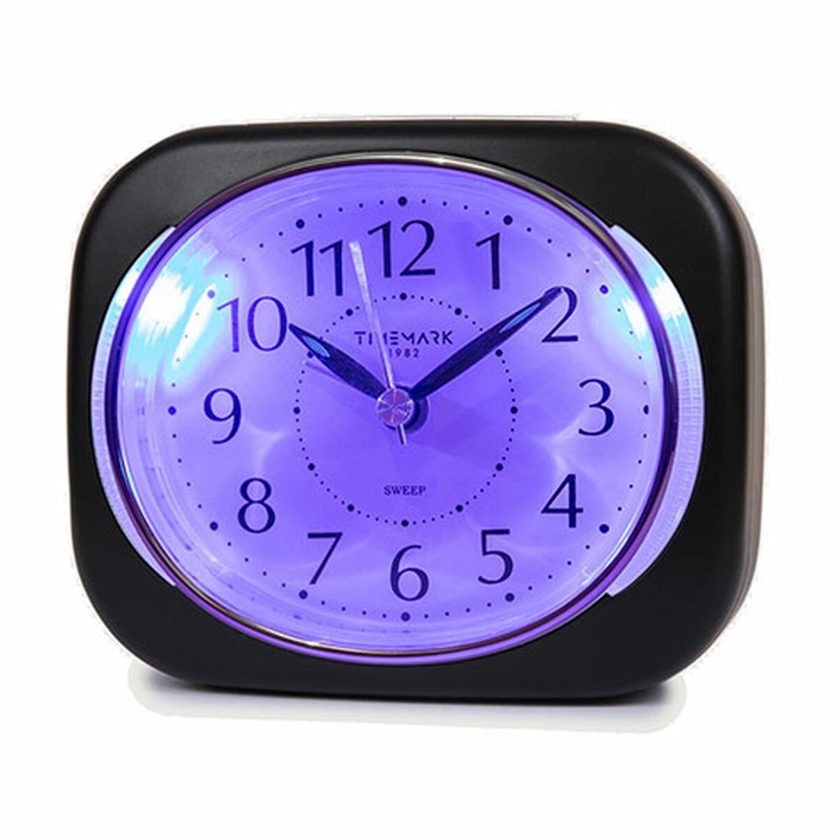 Analogt vækkeur Timemark 10 x 8,5 x 4 cm Sort Plastik Klassisk
