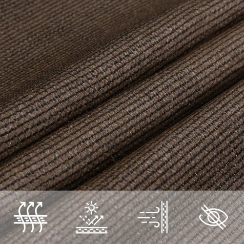 Solsejl 6×6×6 m - trekantet HDPE 160 g/m², brun