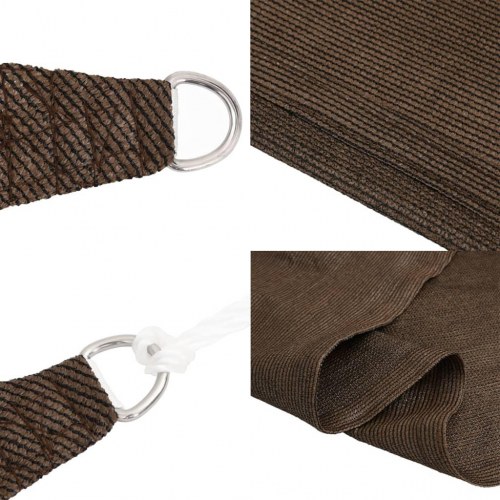 Solsejl 6×6×6 m - trekantet HDPE 160 g/m², brun