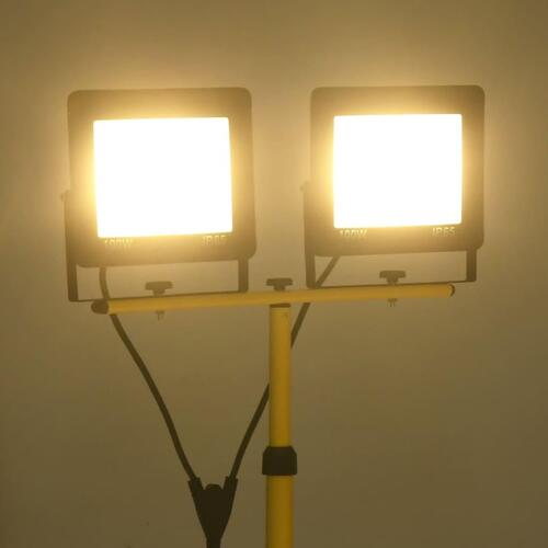 LED-projektør med stativ 2x100 W varm hvid