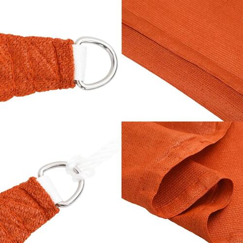 Solsejl 2x2 m 160 g/m² HDPE orange