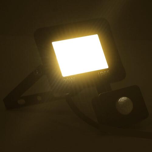 LED-projektør med sensor 20 W varm hvid