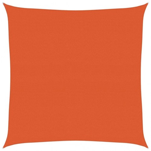 Solsejl 7 × 7 m firkantet i HDPE - orange, 160 g/m²