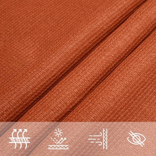 Solsejl 7 × 7 m firkantet i HDPE - orange, 160 g/m²
