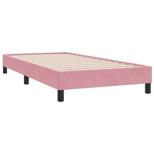Kontinentalseng med madras lyserød 90x210 cm fløjl