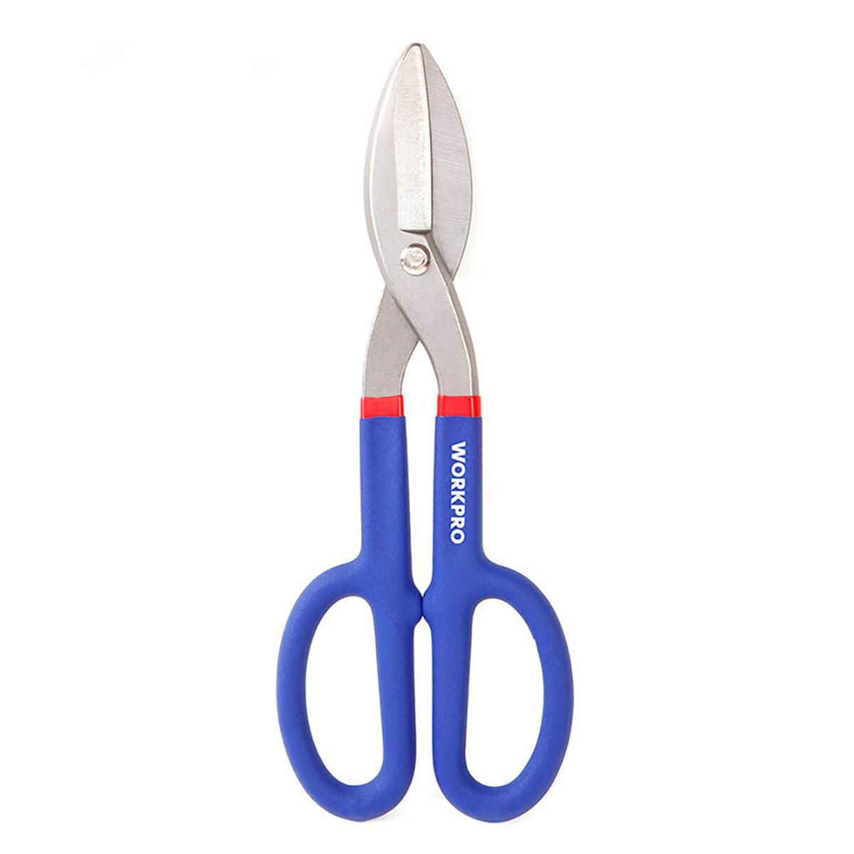 Workpro plænesaks med nul-drejninger - 30 cm, blå/rød