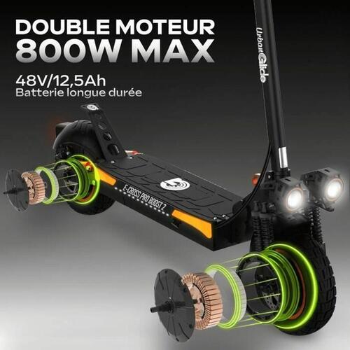 Elscooter Urbanglide ECROSS PRO BOOST 2 Sort 25 km/h 800 W