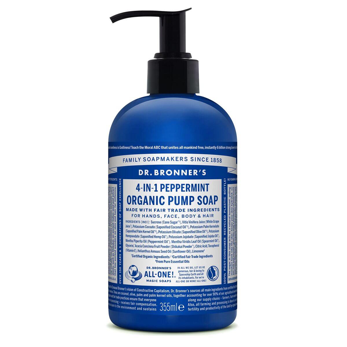 Dr Bronner's håndsæbe 4-in-1 Peppermint 355 ml