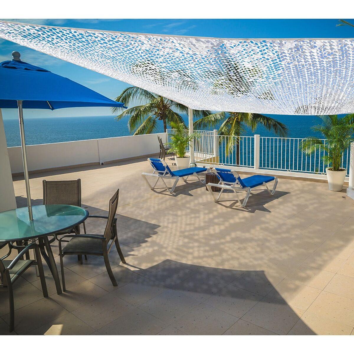 Faura rektangulært skyggesejl 3 × 4 m - vendbart camouflage, hvid