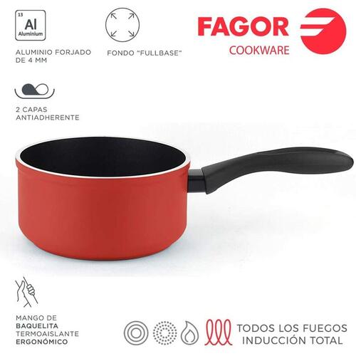 Kasserolle Fagor Smedet aluminium Grå Ø 16 cm