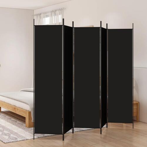 5-panels rumdeler 250x200 cm stof sort (OUTLET A)