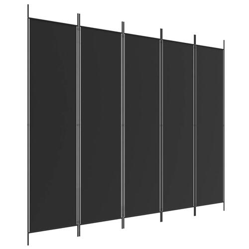 5-panels rumdeler 250x200 cm stof sort (OUTLET A)
