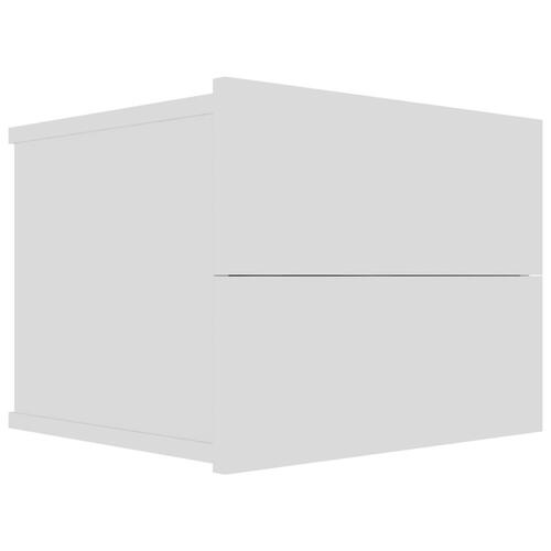 Sengebord 2 stk. 40x30x30 cm konstrueret træ hvid højglans (OUTLET B)
