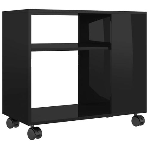 Sidebord 70x35x55 cm konstrueret træ sort højglans
