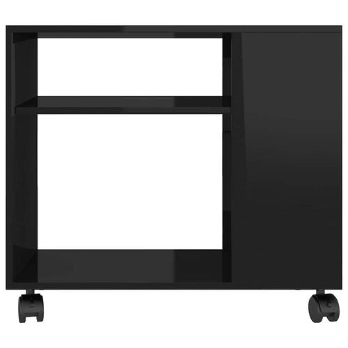 Sidebord 70x35x55 cm konstrueret træ sort højglans