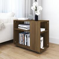 Sidebord 70x35x55 cm konstrueret træ brun egetræsfarve