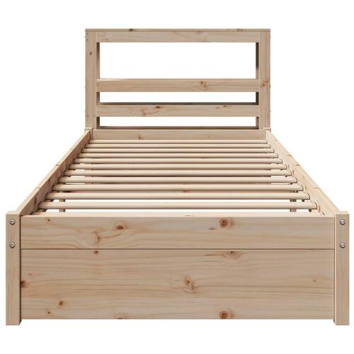 Sengeramme med sengegavl 90x190 cm massivt fyrretræ