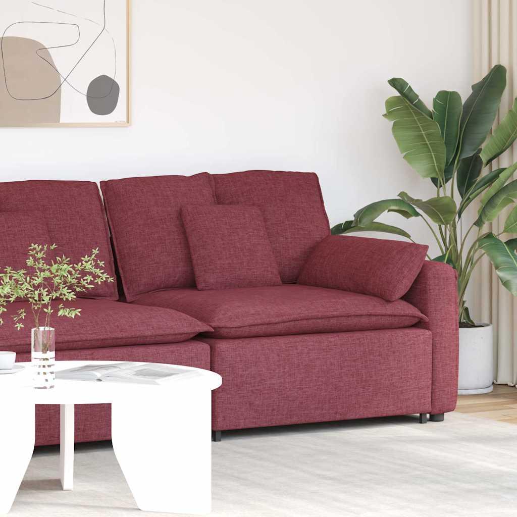 Modulopbygget Sofaarmlænsendemodul Med Hynder 100 Cm - Vinrød / end sofa