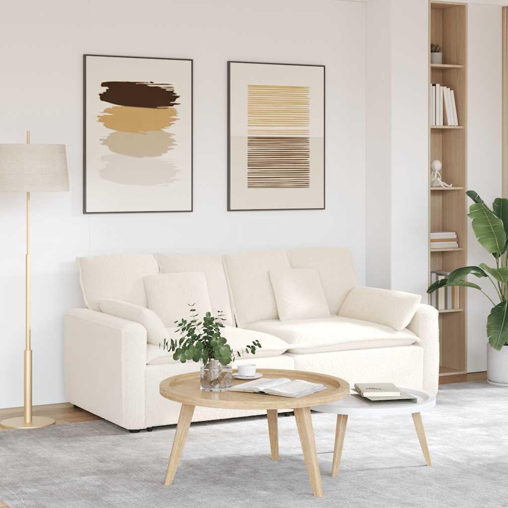 Modulsofa med hynder cremefarvet