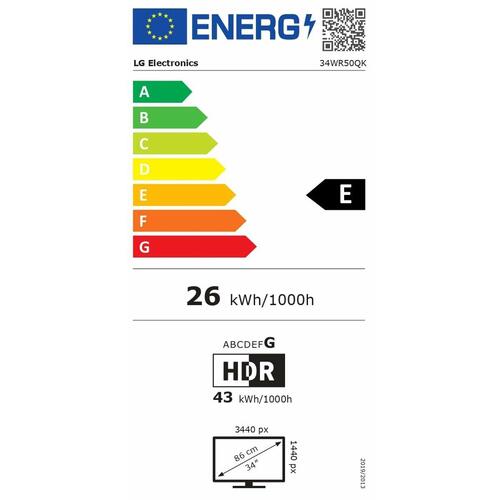 Skærm LG 34WR50QK-B 34" 4K Ultra HD LCD Wide Quad HD