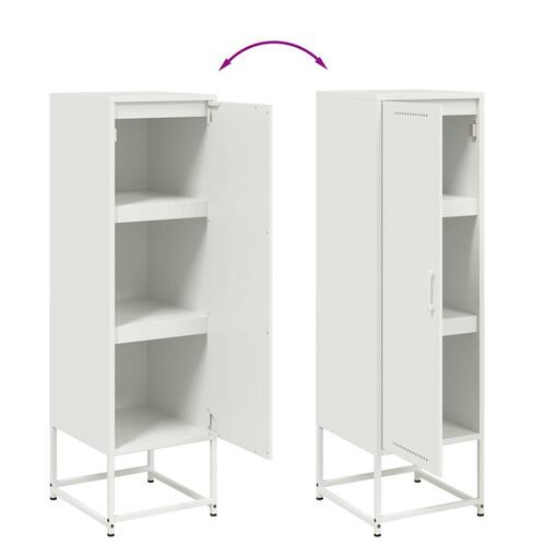 Skab 36x39x123 cm stål hvid
