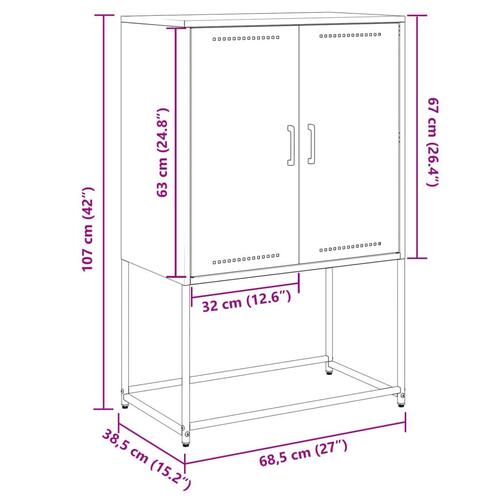 Skab 68,5x38,5x107 cm stål sennepsgul