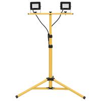 LED-projektør med stativ 2x20 W kold hvid
