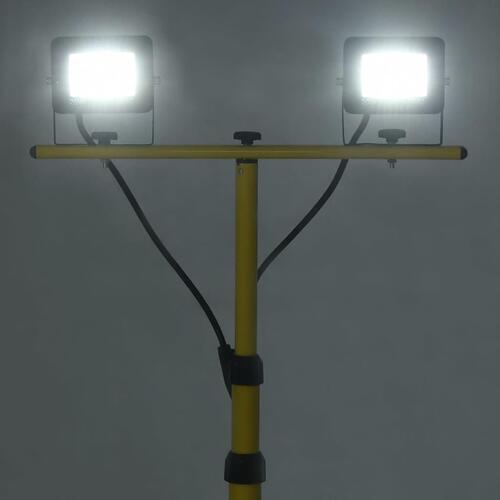 LED-projektør med stativ 2x20 W kold hvid