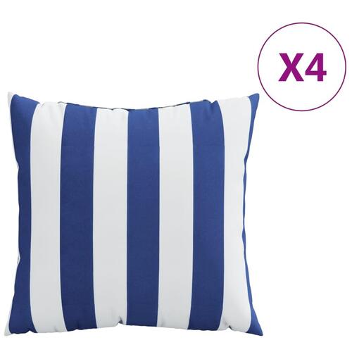 Pyntepuder 4 stk. 60x60 cm stof striber blå og hvid