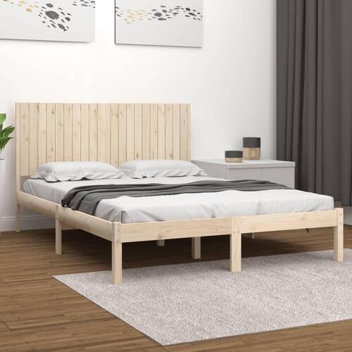Sengeramme uden madras 200x200 cm massivt fyrretræ