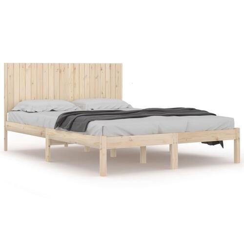 Sengeramme uden madras 200x200 cm massivt fyrretræ