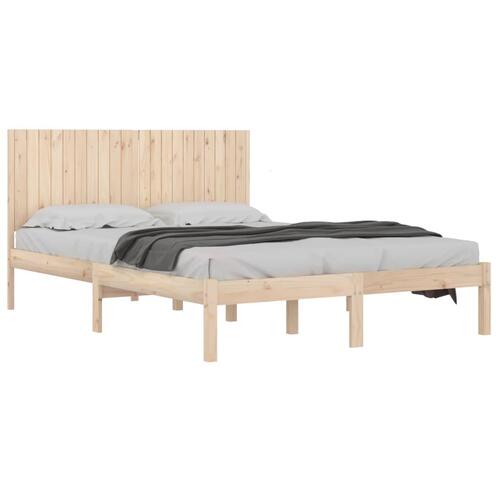 Sengeramme uden madras 200x200 cm massivt fyrretræ