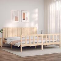 Sengeramme uden madras 200x200 cm massivt fyrretræ