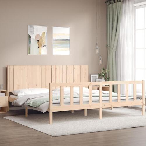 Sengeramme uden madras 200x200 cm massivt fyrretræ