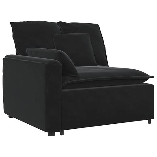 Modulsofa med hynder fløjl sort