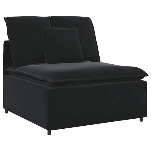 Modulsofa med hynder fløjl sort