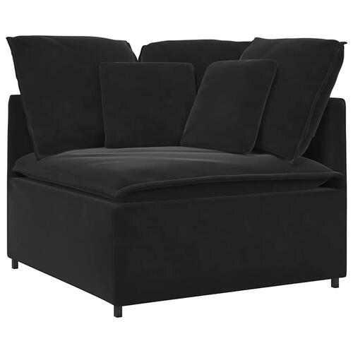 Modulsofa med hynder fløjl sort