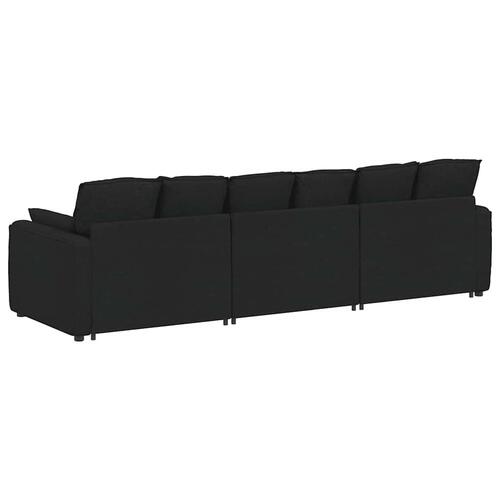 Modulsofa med hynder fløjl sort