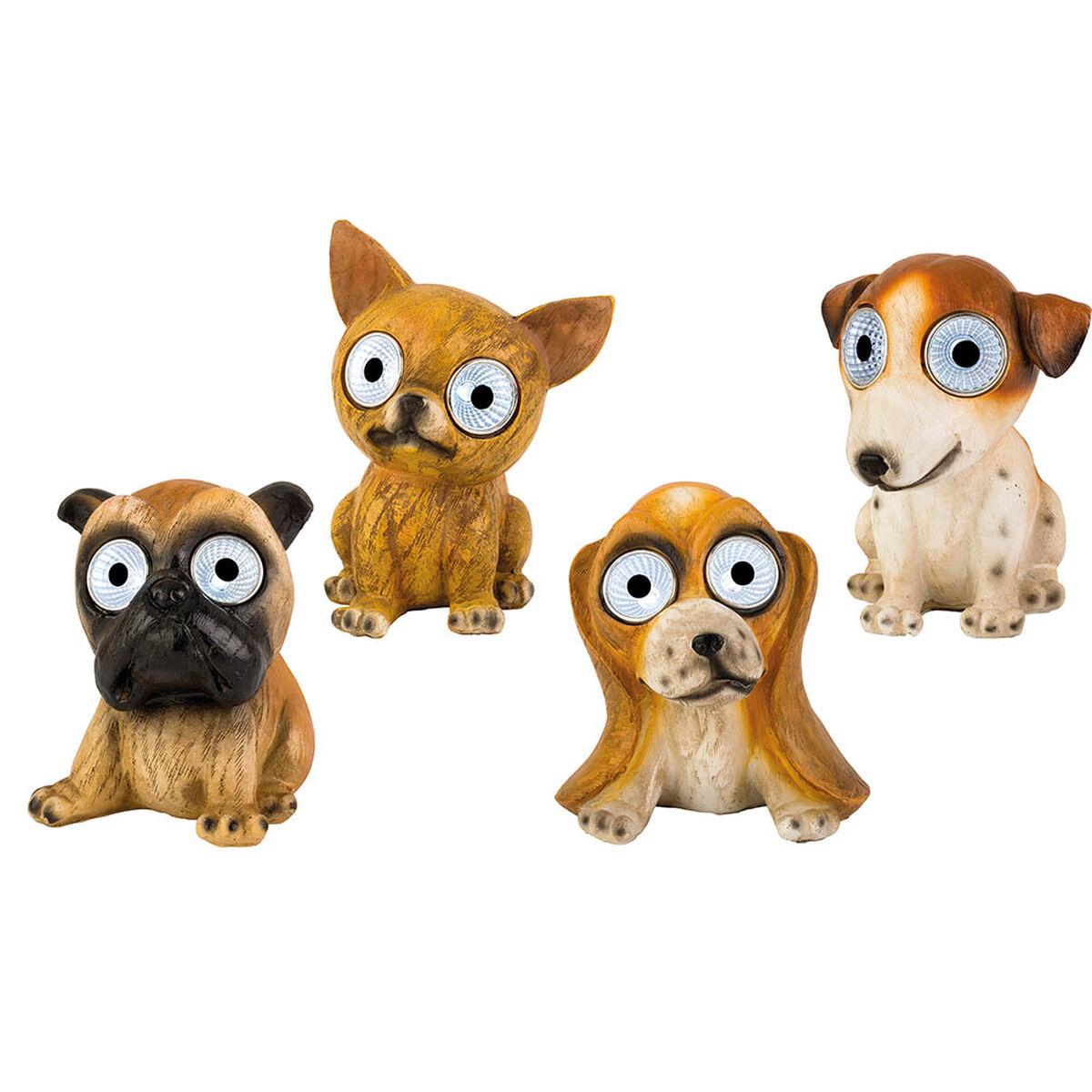 Lumineo solcelledrevet LED hund - kold hvid, hvid