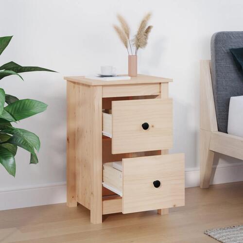 Sengebord 40x35x61,5 cm massivt fyrretræ