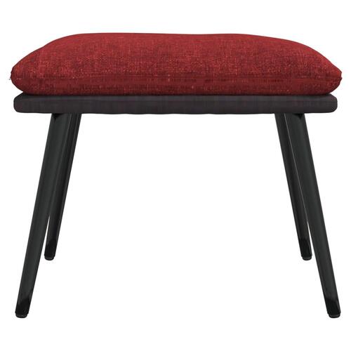 Fodskammel 45x29,5x35 cm stof og kunstlæder vinrød