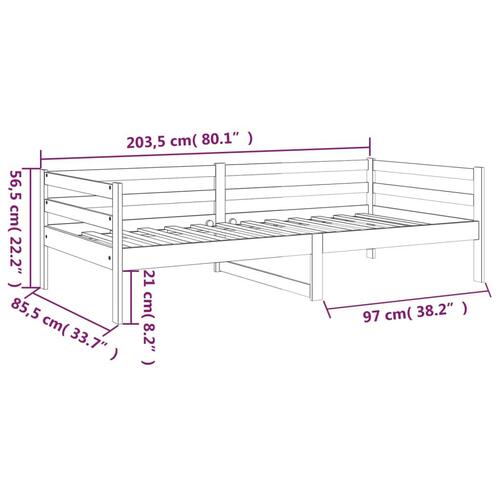 Daybed uden madras 80x200 cm massivt fyrretræ
