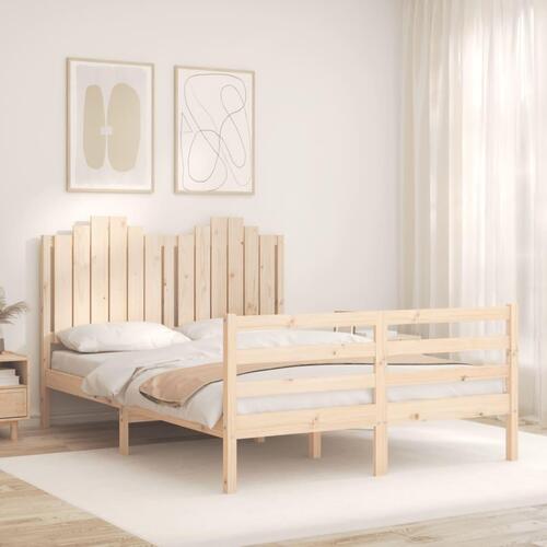 Sengeramme med sengegavl 140x190 cm massivt træ
