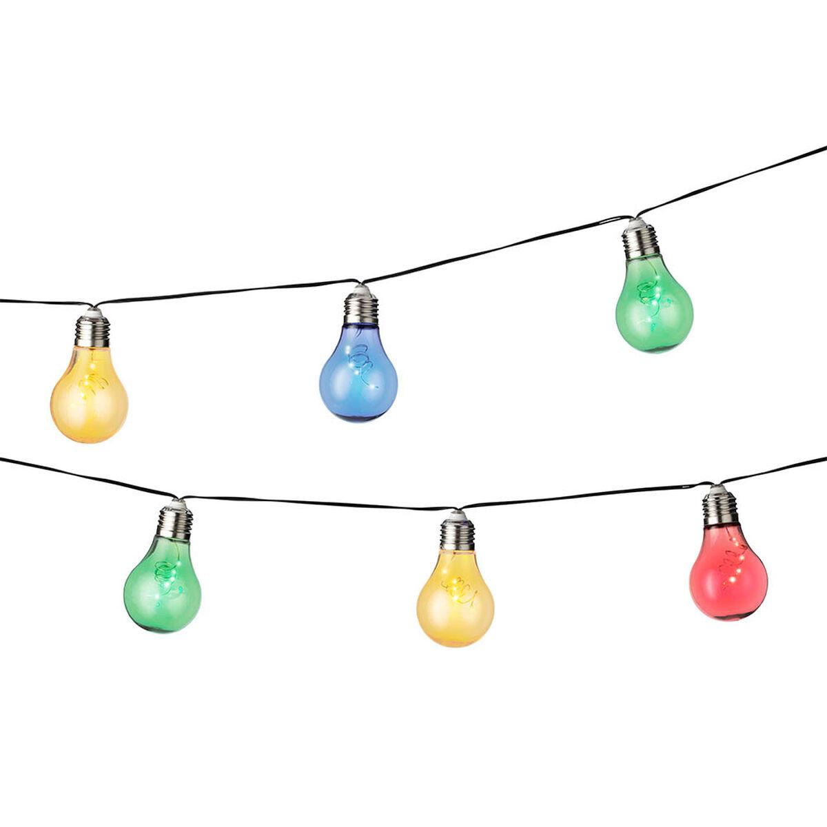 Lumineo LED guirlande - solcelledrevet, sort, multifarvet varm hvid, 4,5 m, 10 pærer