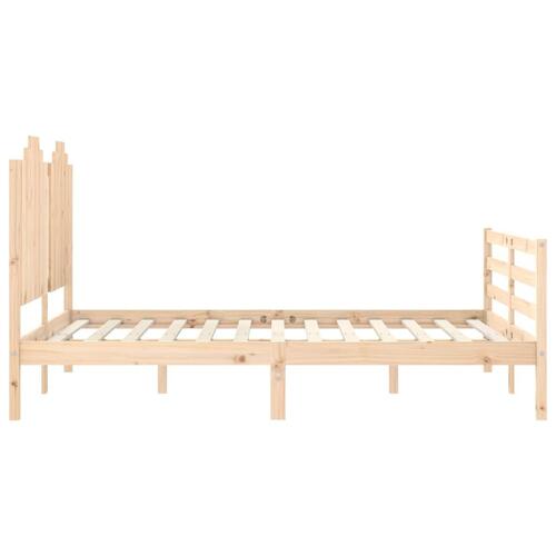 Sengeramme med sengegavl 140x200 cm massivt træ hvid