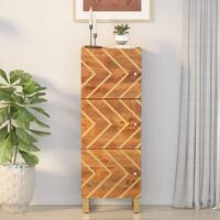 Skab 40x33,5x110 cm massivt mangotræ brun og sort