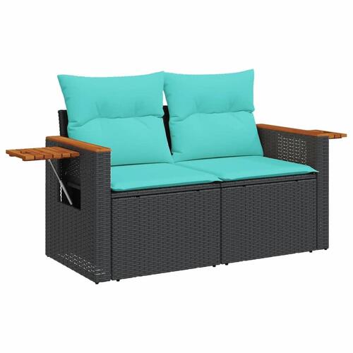 Sofasæt til haven 8 dele med hynder polyrattan sort